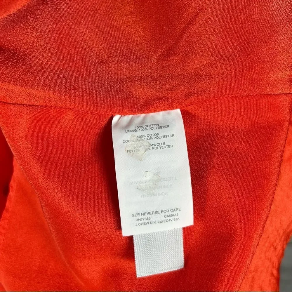 J. Crew One Shoulder Cotton Eyelet Ruffle Red Lined Top 2 Runs Medium 6/8